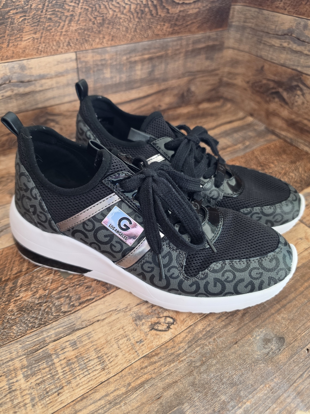 Guess GBG Los Angeles Logo Sneakers - Black/Gray/ Silver